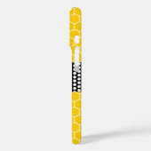 Bienenwaben-Muster und Blumen-Monogramm Case-Mate iPhone Hülle (Rückseite / Links)