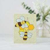 Bienenwaben Postkarte (Stehend Vorderseite)