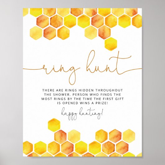 Bienenwaben-Ring-Suche-Junggesellinnen-Abschiedssp Poster (Vorne)