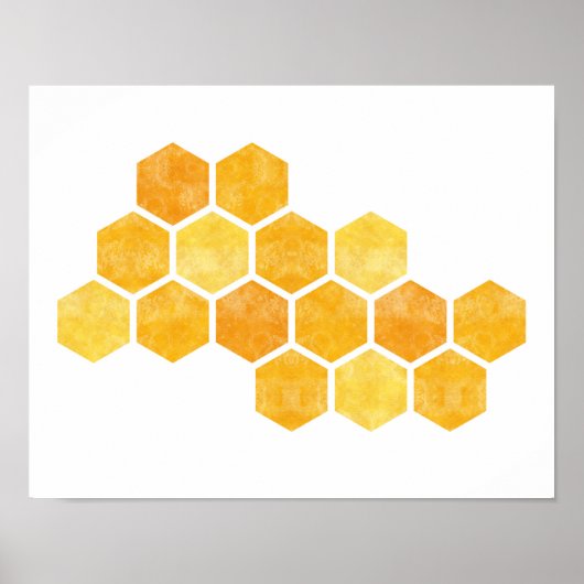 Bienenwabengelb Poster (Vorne)