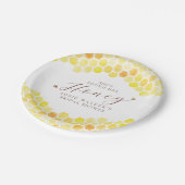 Bienenwabenkraub-Brautparty Pappteller (Schrägansicht)