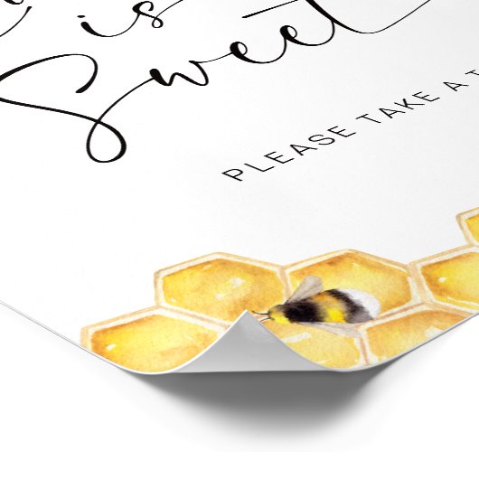 Bienenwabenkraube Brautparty Liebe ist süß Poster (Ecke)