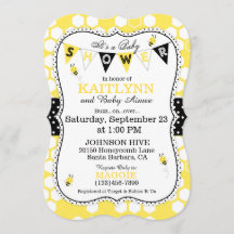 Bienenwabenkraut Polka Dot Print Baby Showeinladun