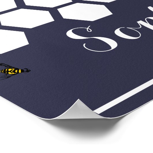 Bienenwabenunterschrift Hochzeitstorbuch Poster (Ecke)