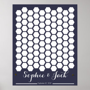 Bienenwabenunterschrift Hochzeitstorbuch Poster