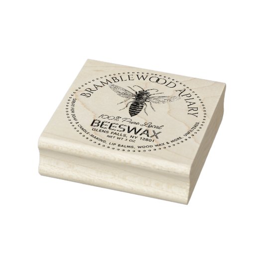 Bienenwachs-Bar mit Vintager Honigbiene Gummistempel (Stempel)