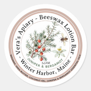Bienenwachs-Hautpflegeletikett-Bar Runder Aufkleber