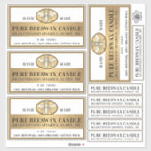 Bienenwachs-Kerze Matte Weißes oder durchsichtiges Aufkleber (Blatt)