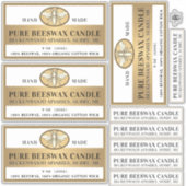 Bienenwachs-Kerze Matte Weißes oder durchsichtiges Aufkleber (Vorderseite)