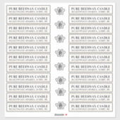 Bienenwachs-Kerze, weiß oder glänzend transparent Aufkleber (Blatt)