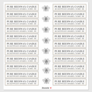 Bienenwachs-Kerze, weiß oder glänzend transparent Aufkleber