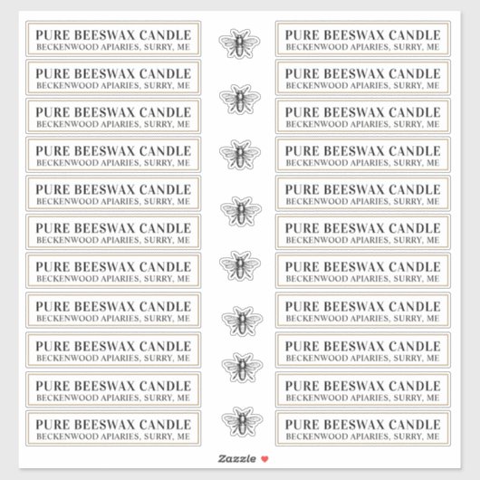 Bienenwachs-Kerze, weiß oder glänzend transparent Aufkleber (Blatt)