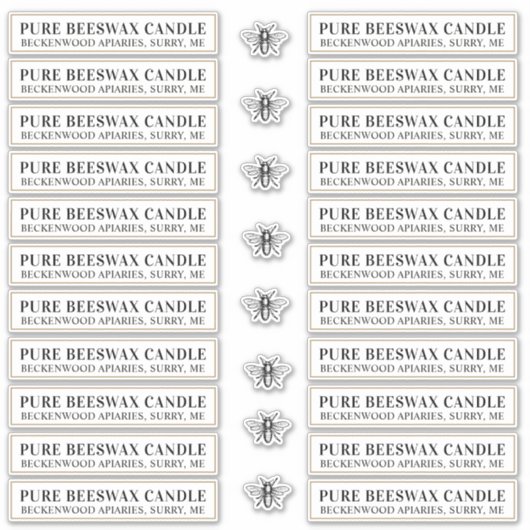 Bienenwachs-Kerze, weiß oder glänzend transparent Aufkleber (Vorderseite)