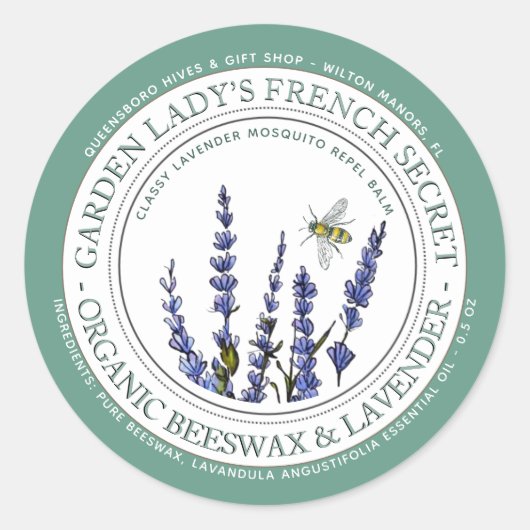 Bienenwachs-Lavendel-Mücke Repellant Lotion-Bar Runder Aufkleber (Vorderseite)