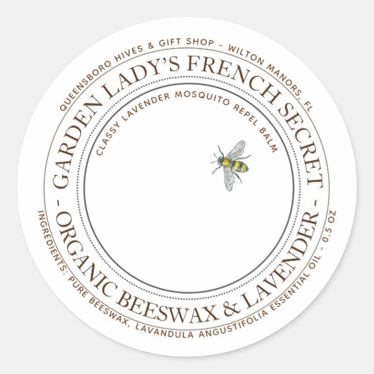 Bienenwachs-Lavendel-Mücke Repellant Lotion Bar Runder Aufkleber (Vorderseite)