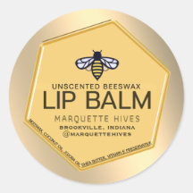 Bienenwachs Lip Balm 3D Gelbes Hexagon mit Biene
