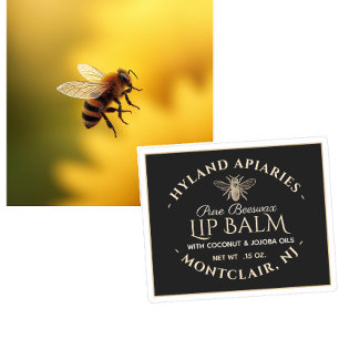 Bienenwachs Lip Balm Labels 2,125" x 1,75" Black K
