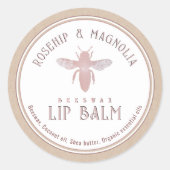 Bienenwachs Lip Balm Stilisierte Pink Queen Bee Kr Runder Aufkleber (Vorderseite)