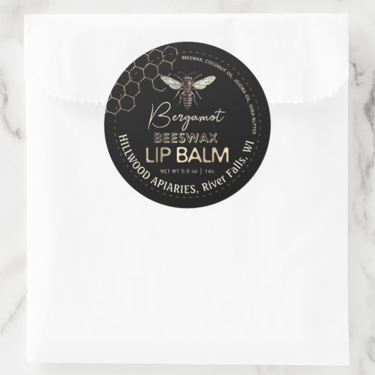Bienenwachs-Lippen-Bärenklemme Runder Aufkleber (Tasche)