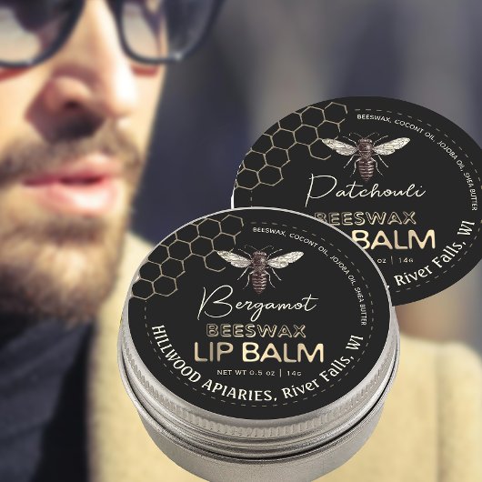 Bienenwachs-Lippen-Bärenklemme Runder Aufkleber