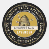 Bienenwachs mit Vintagem Skep und Bienen Runder Aufkleber (Vorderseite)