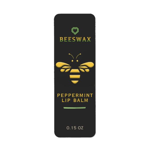 Bienenwachs Peppermint Lip Balm Label mit Bienenhe (Vorne)