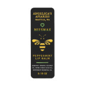 Bienenwachs Peppermint Lip Balm Label mit Bienenhe (Vorne)