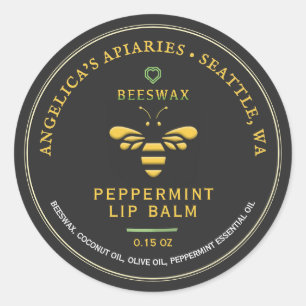 Bienenwachs Peppermint Lip Balm Label mit Bienenhe Runder Aufkleber