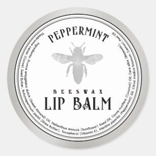 Bienenwachs Peppermint Lip Balm Queen Bee Silver Runder Aufkleber