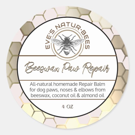 Bienenwachs-Pferdereparatur Bienenpflanzenwerbung Runder Aufkleber (Vorderseite)