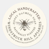 Bienenwachs-Seifenlabel Honeybee Natural Honey Sce Runder Aufkleber (Vorderseite)
