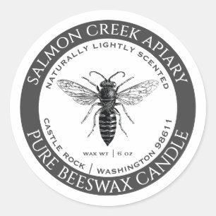 Bienenwachskandale Grau-Imkerin Runder Aufkleber