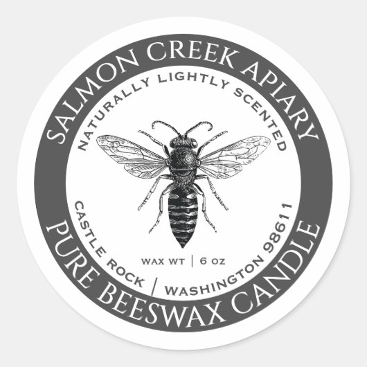 Bienenwachskandale Grau-Imkerin Runder Aufkleber (Vorderseite)
