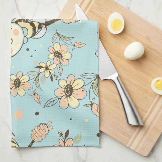 Bienenwall-Dekoration Geschirrtuch (Viertel Falte)