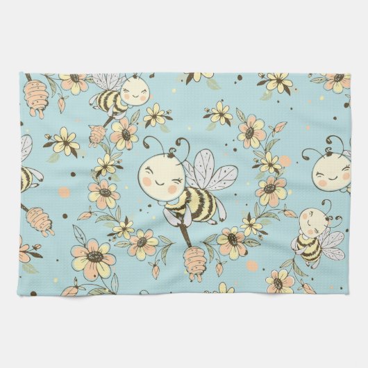 Bienenwall-Dekoration Geschirrtuch (Horizontal)