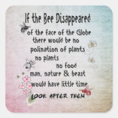 Bienenweisheitsaufkleber Quadratischer Aufkleber (Vorderseite)