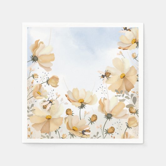 Bienenwiese-Papier-Servietten Serviette (Vorderseite)
