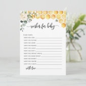 Bienenwünsche für Babykarte Einladung (Stehend Vorderseite)