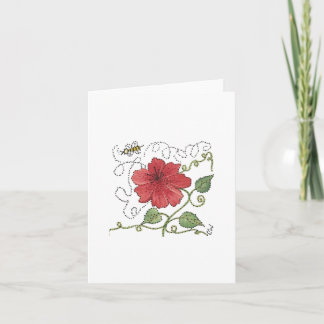 Bienenzählung Hibuscus Blank Note Card Karte