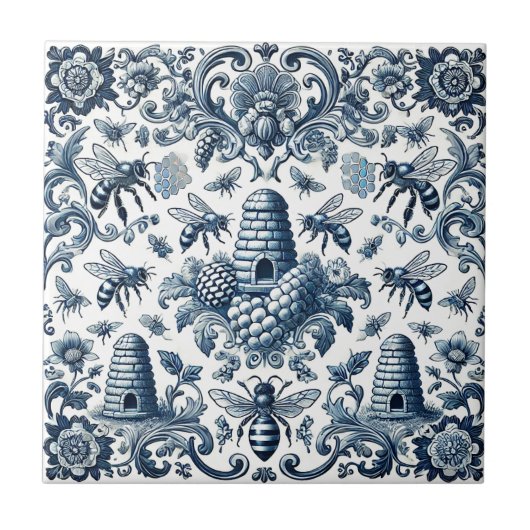 Bienenzucht Briefmarke Ukraine Bienenzucht Vintag Fliese (Vorderseite)