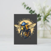 Bienenzucht Hanukkah jüdisch Kippah Postkarte (Stehend Vorderseite)