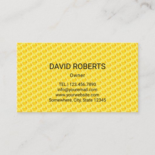 Bienenzucht Honey Apiary Gold Tropfens Farm Visitenkarte (Rückseite)