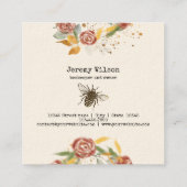 Bienenzucht Honigbienen Honeycomb Bu Quadratische Visitenkarte (Rückseite)