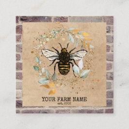 Bienenzucht Honigbienen Honeycomb Bu Quadratische Visitenkarte