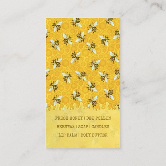 Bienenzucht Honigbienen Honigwabe Bienenstock Bien Visitenkarte (Rückseite)