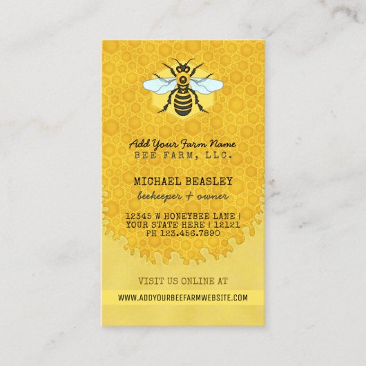 Bienenzucht Honigbienen Honigwabe Bienenstock Bien Visitenkarte (Vorderseite)