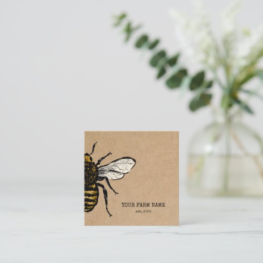 Bienenzucht Honigbienen-Honigwabenkraut Quadratische Visitenkarte (Stehend Vorderseite)