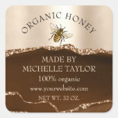 Bienenzucht Honigbienen-Honigwabenkraut Quadratischer Aufkleber (Vorderseite)