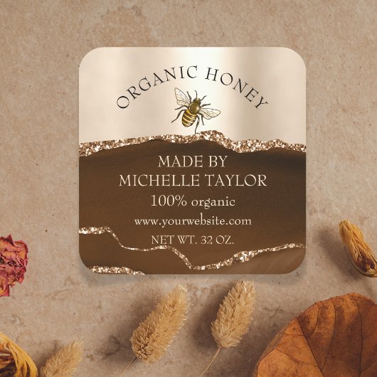 Bienenzucht Honigbienen-Honigwabenkraut Quadratischer Aufkleber