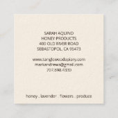 Bienenzucht-Honigwabengewächse Quadratische Visitenkarte (Rückseite)